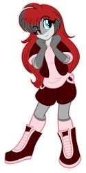 Size: 500x1000 | Tagged: safe, artist:akuoreo, oc, oc only, equestria girls, g4, boots, clothes, equestria girls-ified, female, jacket, one eye closed, shoes, simple background, solo, transparent background