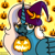 Size: 500x500 | Tagged: safe, artist:jayistrash4, oc, oc:fleurbelle, alicorn, pony, alicorn oc, female, halloween, hat, holiday, horn, mare, pumpkin, wingding eyes, wings, witch, witch hat, yellow eyes