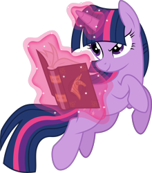 Size: 6000x6820 | Tagged: safe, alternate version, artist:twilirity, twilight sparkle, pony, unicorn, fighting is magic, g4, .svg available, absurd resolution, book, book of harmony, female, glowing, glowing horn, horn, magic, mare, purple eyes, show accurate, simple background, smiling, solo, tail, telekinesis, transparent background, unicorn twilight, vector