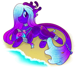 Size: 1097x1000 | Tagged: safe, artist:akuoreo, oc, oc only, goo, goo pony, original species, anklet, female, fish tail, jewelry, necklace, pearl necklace, simple background, solo, tail, transparent background