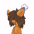 Size: 4000x4000 | Tagged: safe, artist:yelowcrom, oc, oc only, oc:souplish, pony, absurd resolution, brown mane, bust, cute, ear fluff, hair over eyes, hat, male, open mouth, party hat, simple background, solo, stallion, watermark, white background