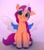 Size: 1495x1687 | Tagged: safe, artist:draw3, sunny starscout, earth pony, pony, g5, my little pony: a new generation, alicorn costume, costume, cute, fake horn, fake wings, featured image, female, mare, sitting, smiling, solo, sunnybetes