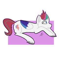 Size: 2000x2000 | Tagged: safe, artist:arthu, zipp storm, pegasus, pony, g5, my little pony: a new generation, eyebrows, eyebrows visible through hair, female, folded wings, heart eyes, high res, lying down, no pupils, prone, smiling, solo, unshorn fetlocks, wingding eyes, wings