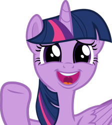 Size: 3000x3349 | Tagged: safe, artist:frownfactory, twilight sparkle, alicorn, pony, g4, twilight's kingdom, cute, ear fluff, esophagus, female, folded wings, high res, horn, mare, open mouth, open smile, simple background, smiling, solo, transparent background, twiabetes, twilight sparkle (alicorn), uvula, vector, volumetric mouth, waving, wings