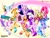 Size: 2000x1500 | Tagged: safe, artist:phoenixperegrine, applejack, fluttershy, hitch trailblazer, izzy moonbow, pinkie pie, pipp petals, rainbow dash, rarity, sunny starscout, twilight sparkle, zipp storm, alicorn, earth pony, pegasus, pony, unicorn, g4, g5, my little pony: a new generation, my little pony: friendship is magic, the last problem, adorapipp, adorazipp, belly, blushing, book, butt, concave belly, crown, cute, dashabetes, diapinkes, element of generosity, element of honesty, element of kindness, element of laughter, element of loyalty, element of magic, elements of harmony, female, friendship journal, g4 to g5, hitchbetes, hoof shoes, izzybetes, jackabetes, jewelry, magic, male, mane five, mane six, mare, older, older twilight, older twilight sparkle (alicorn), open mouth, plot, princess shoes, princess twilight 2.0, raribetes, regalia, satchel, shyabetes, spread wings, stallion, sunnybetes, tablet, telekinesis, title drop, twiabetes, twilight sparkle (alicorn), unshorn fetlocks, wings