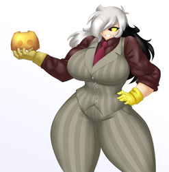 Size: 2500x2530 | Tagged: safe, artist:kreativekailyn, discord, human, g4, big breasts, breasts, busty eris, discord (program), eris, grin, high res, huge breasts, humanized, namesake, pun, rule 63, simple background, smiling, thicc thighs, thick, thighs, thunder thighs, visual pun, white background, wide hips