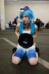 Size: 640x960 | Tagged: safe, artist:littlemissbloo, dj pon-3, vinyl scratch, human, g4, clothes, cosplay, costume, headphones, irl, irl human, photo