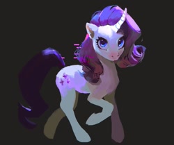 Size: 1643x1372 | Tagged: safe, artist:lady_tenebra, rarity, pony, unicorn, g4, curved horn, horn, solo