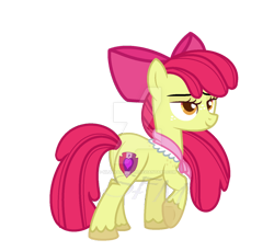 Size: 1024x938 | Tagged: safe, artist:silverartmoon, apple bloom, earth pony, pony, g4, female, mare, obtrusive watermark, older, older apple bloom, simple background, solo, transparent background, underhoof, watermark