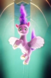 Size: 576x872 | Tagged: safe, screencap, pipp petals, pegasus, pony, g5, my little pony: a new generation, spoiler:my little pony: a new generation, 3d, female, mare, solo, upside down, wires