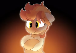 Size: 2064x1457 | Tagged: safe, alternate version, artist:mochi_nation, oc, oc only, oc:flame egg, earth pony, pony, coat markings, crossed hooves, female, mare, solo
