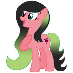 Size: 8000x8000 | Tagged: safe, artist:laszlvfx, oc, oc only, oc:heart metal, earth pony, pony, absurd resolution, earth pony oc, female, gradient mane, gradient tail, hoof on chest, long mane, mare, open mouth, simple background, solo, standing, tail, transparent background, vector