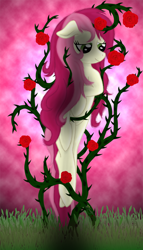 Size: 618x1080 | Tagged: safe, artist:smilodonkahn, roseluck, earth pony, pony, g4, female, flower, rose, solo, thorn