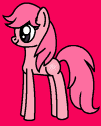 Size: 369x457 | Tagged: safe, artist:rainbowbro58, cotton candy (g1), earth pony, pony, g1, g4, cottondorable, cute, female, g1 to g4, generation leap, mare, ms paint, pink background, simple background, smiling, solo