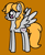 Size: 372x459 | Tagged: safe, artist:rainbowbro58, surprise, pegasus, pony, g1, g4, my pretty pony, adoraprise, cute, female, g0 to g4, g1 to g4, generation leap, mare, orange background, pink eyes, simple background, smiling, solo, spread wings, standing, tail, wings, yellow mane, yellow tail