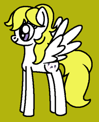 Size: 371x458 | Tagged: safe, artist:rainbowbro58, surprise, pegasus, pony, g1, g4, adoraprise, cute, female, g1 to g4, generation leap, mare, simple background, smiling, solo, yellow background