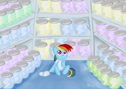 Size: 4092x2893 | Tagged: safe, artist:itiffanyblue, rainbow dash, pegasus, pony, g4, tanks for the memories, bottled lightning, female, lightning, scene interpretation, solo