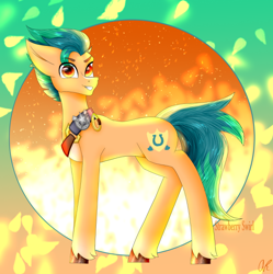 Size: 678x680 | Tagged: safe, artist:aber6823, hitch trailblazer, earth pony, pony, g5, cute, male, simple background, smiling, solo, stallion