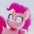 Size: 143x145 | Tagged: safe, screencap, pinkie pie, earth pony, pony, g5, my little pony: a new generation, female, mare, pony history, prologue, scared, start of ponies