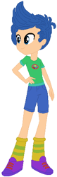 Size: 166x510 | Tagged: safe, artist:selenaede, artist:user15432, human, equestria girls, g4, my little pony equestria girls: legend of everfree, barely eqg related, base used, bubble guppies, camp everfree logo, camp everfree outfits, camping outfit, clothes, crossover, equestria girls style, equestria girls-ified, gil (bubble guppies), hand on hip, nick jr., nickelodeon, purple shoes, shoes, sneakers, socks, solo, striped socks