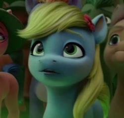 Size: 592x562 | Tagged: safe, screencap, laraha blossom, earth pony, pony, g5, my little pony: a new generation, 3d, female, male, mare, solo focus, stallion