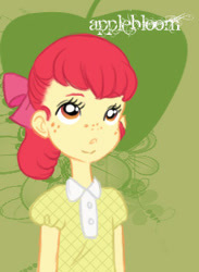 Size: 229x313 | Tagged: safe, artist:zoe-productions, apple bloom, human, g4, freckles, humanized, solo