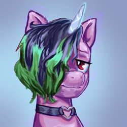 Size: 1080x1080 | Tagged: safe, artist:melonmilk, derpibooru exclusive, pony, unicorn, g5, my little pony: a new generation, spoiler:my little pony: a new generation, choker, digital painting, fanart, male, painting, solo, stallion, unnamed character, unnamed pony