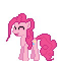 Size: 120x120 | Tagged: safe, artist:saikar, pinkie pie, earth pony, pony, g4, animated, bouncing, female, gif, mare, pixel art, pronking, simple background, smiling, solo, sprite, transparent background