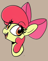 Size: 558x703 | Tagged: safe, apple bloom, earth pony, pony, g4, female, filly, head only, open mouth, open smile, pixelated, smiling, solo