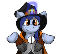 Size: 1100x768 | Tagged: safe, artist:tranzmuteproductions, oc, oc only, oc:aeon of dreams, pony, unicorn, cloak, clothes, female, hat, horn, mare, smiling, unicorn oc, witch hat