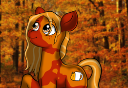 Size: 1100x758 | Tagged: safe, artist:tranzmuteproductions, oc, oc only, earth pony, pony, earth pony oc, female, mare, outdoors, smiling, solo, tree