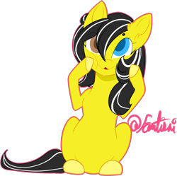 Size: 1478x1470 | Tagged: safe, artist:fantisai, oc, oc only, oc:zedwin, earth pony, pony, cheek squish, colored hooves, earth pony oc, female, heterochromia, mare, signature, simple background, solo, squishy cheeks, transparent background