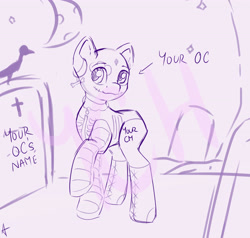 Size: 4200x4000 | Tagged: safe, artist:appleneedle, oc, pony, auction, bone, clothes, commission, costume, graveyard, halloween, halloween ych, holiday, skeleton, spooky, your character here