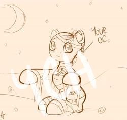 Size: 4200x4000 | Tagged: safe, artist:appleneedle, oc, pony, auction, clothes, commission, costume, halloween, halloween ych, holiday, jewels, mummy, sand, your character here