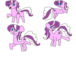 Size: 1454x1116 | Tagged: safe, artist:coltfan97, diamond tiara, earth pony, pony, g4, 1000 hours in ms paint, butt, diamond buttiara, legs in air, plot, poses, tongue out
