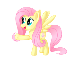 Size: 5000x4000 | Tagged: safe, artist:mirrorcrescent, fluttershy, pegasus, pony, g4, cute, female, open mouth, open smile, shyabetes, simple background, smiling, solo, transparent background