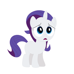 Size: 5000x5000 | Tagged: safe, artist:mirrorcrescent, rarity, pony, unicorn, g4, female, filly, filly rarity, open mouth, sad, simple background, solo, transparent background, younger
