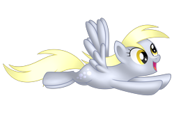 Size: 4000x2789 | Tagged: safe, artist:mirrorcrescent, derpy hooves, pegasus, pony, g4, female, flying, high res, mare, open mouth, open smile, simple background, smiling, solo, spread wings, tail, transparent background, wings, yellow eyes, yellow mane, yellow tail