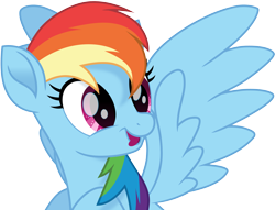 Size: 3919x3000 | Tagged: safe, artist:cloudy glow, rainbow dash, pegasus, pony, g4, my little pony: the movie, high res, simple background, solo, spread wings, tongue out, transparent background, vector, wings