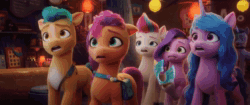 Size: 1920x804 | Tagged: safe, screencap, alphabittle blossomforth, evening cascade, hitch trailblazer, izzy moonbow, joli rouge, pipp petals, sunny starscout, zipp storm, earth pony, pegasus, pony, unicorn, g5, my little pony: a new generation, spoiler:my little pony: a new generation, 3d, animated, background pony, beret, bing bong, cross-eyed, crystal, crystal tea room, derp, eyebrows, female, floppy ears, food, freckles, hat, hoof hold, horn, male, mane five, mare, mayonnaise, open mouth, sauce, shrunken pupils, silver nova (g5), sound, stallion, standing, unicorn jinx dance, unnamed character, unnamed pony, unshorn fetlocks, webm, yelling