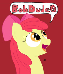 Size: 2368x2780 | Tagged: safe, artist:bobdude0, apple bloom, earth pony, pony, g4, female, filly, high res, solo, speech bubble
