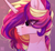 Size: 1554x1440 | Tagged: safe, artist:elektra-gertly, princess cadance, alicorn, pony, g4, bust, eye clipping through hair, female, heart eyes, mare, messy mane, portrait, solo, wingding eyes