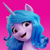 Size: 200x200 | Tagged: safe, izzy moonbow, pony, unicorn, g5, my little pony: a new generation, official, bust, female, gradient background, icon, mare, netflix, solo, stock render