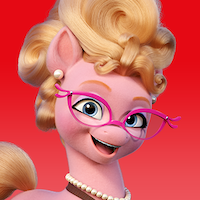 Size: 200x200 | Tagged: safe, phyllis cloverleaf, earth pony, pony, g5, my little pony: a new generation, official, spoiler:my little pony: a new generation, adoraphyllis, bust, cute, female, glasses, gradient background, icon, jewelry, mare, necklace, netflix, solo, stock render
