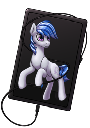 Size: 2894x4093 | Tagged: safe, artist:koshakevich, oc, oc only, oc:adagiostring, earth pony, pony, male, simple background, solo, stallion, tablet, transparent background