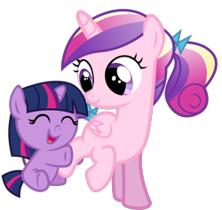 Size: 1796x1706 | Tagged: safe, artist:bezierballad, princess cadance, twilight sparkle, alicorn, pony, unicorn, g4, baby, baby pony, babylight sparkle, base used, cute, duo, duo female, female, filly, filly cadance, smiling, twiabetes, unicorn twilight, young cadance, younger