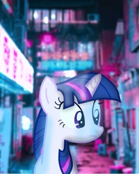 Size: 1231x1536 | Tagged: safe, twilight sparkle, alicorn, pony, g4, cyberpunk, twilight sparkle (alicorn)