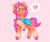 Size: 2048x1719 | Tagged: safe, artist:swirlseypop, sunny starscout, earth pony, pony, g5, my little pony: a new generation, bag, blushing, braid, chest fluff, colored hooves, female, heart, looking at you, mare, pin, pins, raised hoof, satchel, smiling, solo