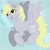 Size: 742x744 | Tagged: safe, artist:amazing-artsong, derpy hooves, pegasus, pony, g4, female, flying, mare, open mouth, open smile, screencap background, smiling, solo, spread wings, wings