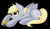 Size: 898x524 | Tagged: safe, artist:amazing-artsong, derpy hooves, pegasus, pony, g4, black background, commission, ear fluff, female, food, lying down, mare, muffin, prone, simple background, solo